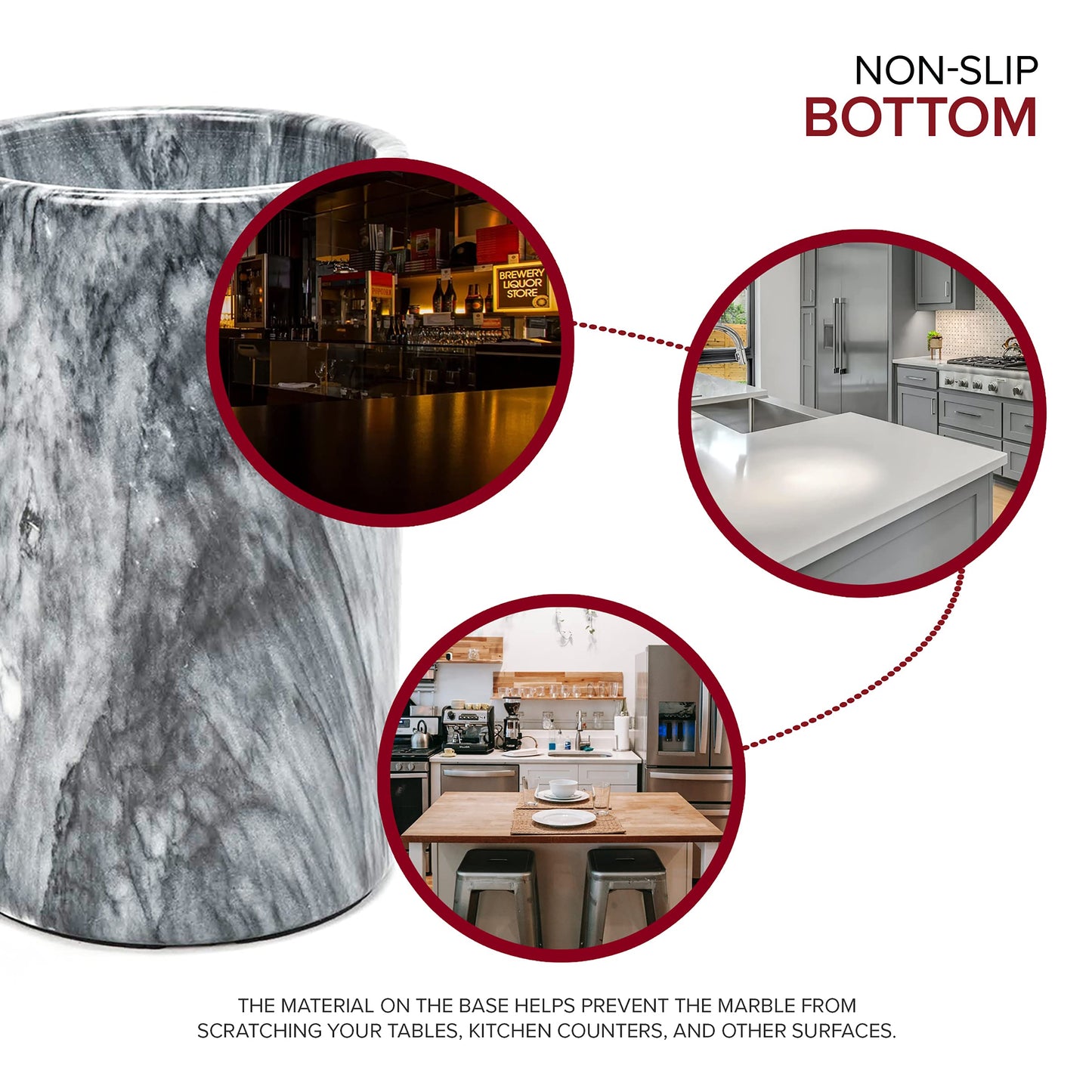 Modern Innovations Marble Wine Chiller Bucket - Wine Bottle Cooler for Parties – Keep Beverages Chill in This Champagne/Wine Bucket – Marble Wine Bottle Chiller – Holds 750ml Bottle (Grey)