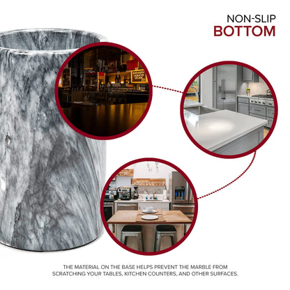 Modern Innovations Marble Wine Chiller Bucket - Wine Bottle Cooler for Parties – Keep Beverages Chill in This Champagne/Wine Bucket – Marble Wine Bottle Chiller – Holds 750ml Bottle (Grey)