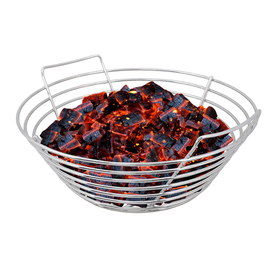 Kick Ash Basket Stainless Steel Charcoal Ash Basket, Fits Big Green Egg Grill, Large - Designed in Wisconsin