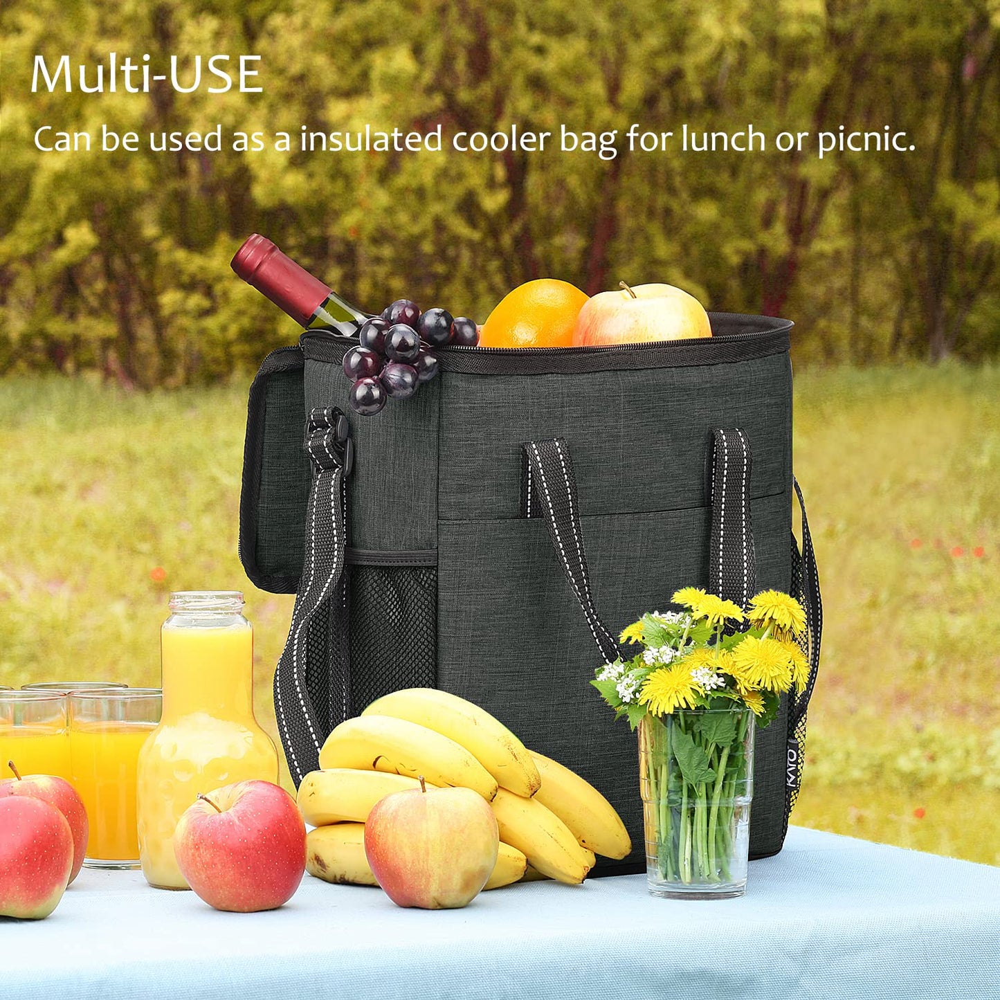 6 Bottle Wine Gift carrier - Insulated & Padded Wine Carrying Cooler Tote Bag with Handle and Adjustable Shoulder Strap for Travel or Picnic, IDEAL Wine Lover Gift, Black