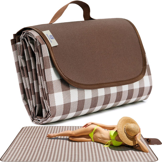 FashionLive Beach Blanket Extra Large Picnic Blanket Sand Free Waterproof Outdoor Indoor Blanket Lightweight Easy Fold Handy Mat Portable Beach Mat for Camping Hiking Travel Park Grass