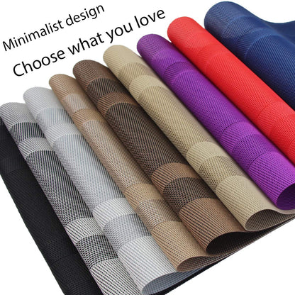 PIGCHCY Placemats,Washable Vinyl Woven Table Mats,Elegant Durable Placemats for Dining Table Set of 4 (18 x 12 inches, Pure Black)