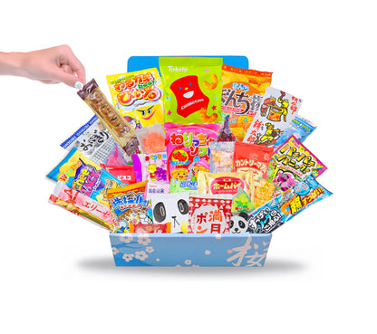 Japanese Snacks & Candy Dagashi with English Pamphlet 30 Pieces Custom Gift Set (Box)