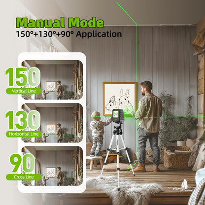 Laser Level with Tripod, Huepar 150Ft Self Leveling Lazer Level Outdoor Use, 150° Vertical Green Cross Line Level Laser for Picture Hanging, Tile, Construction Project - Pulse Mode (25.6 in Tripod)