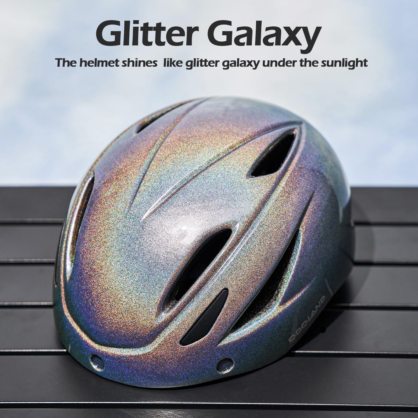 Odoland Adults Bike Helmet with Removable Magnetic Sun Visor, Adjustable Dial Fit Bicycle Cycling Helmet for Mountain Road Bike, Certified Lightweight MTB Ebike Helmet for Men Women, Giltter Galaxy