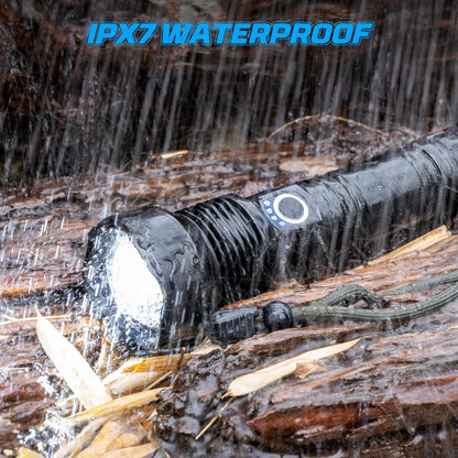 MILAOSHU Rechargeable Flashlights 90000 High Lumens - 2 Pack, Super Bright 12 Hours Long Life LED Flashlight with 5 Modes, High Powered Flash Light for Home, Outdoor (Black)