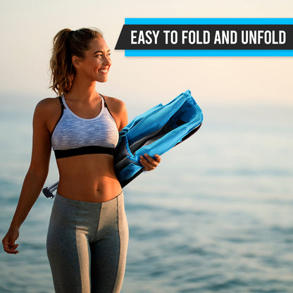 Nice C Beach Chair, Beach Chairs for Adults 2 Pack w/Cooler Compact High Back, Cup Holder & Carry Bag & Heavy Duty Outdoor, Camping, BBQ, Travel, Picnic, Festival (Set of 2 Blue)