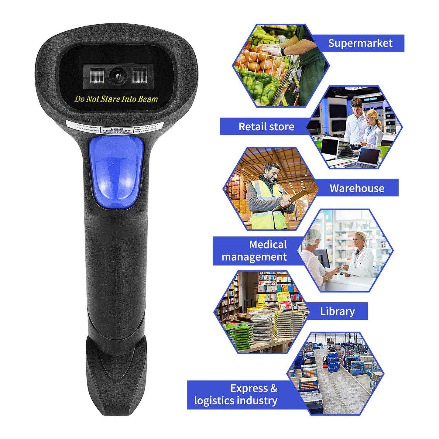 NetumScan USB 1D Barcode Scanner, Handheld Wired CCD Barcode Reader Supports Screen Scan UPC Bar Code Reader for Warehouse, Library, Supermarket