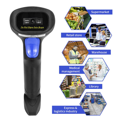 NetumScan USB 1D Barcode Scanner, Handheld Wired CCD Barcode Reader Supports Screen Scan UPC Bar Code Reader for Warehouse, Library, Supermarket