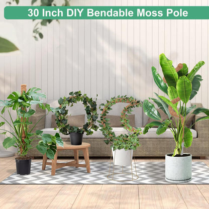3 Pack Moss Pole, 30 Inch Monstera Plant Support， Moss Poles for Climbing Plants Indoor DIY, Coco Coir Plant Pole Moss Plant Stick Support Stake Kit for Potted Plants, Pothos, Philodendron