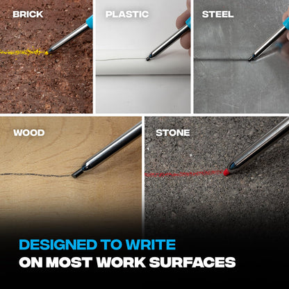 OX Tools Pro Tuff Carbon Marking Pencil with Holder, Sharpener, & Belt Clip - Heavy Duty Mechanical Pencil Ideal for Carpenters, Woodworking and Construction, OX-P503201