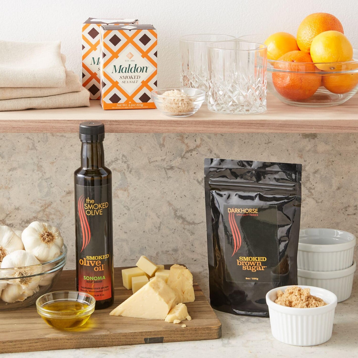 Maldon Salt, Smoked Sea Salt Flakes, 4.4 oz (125 g), Kosher, Natural, Gently Smoked Over Oak, Handcrafted, Gourmet, Pyramid Crystals