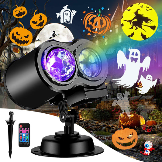 2025 Upgraded Brighter Halloween Decorations Projector Lights for Home, FLITI 19 HD Slide Holiday Projector (3D Ocean Wave & Patterns), 11 Holiday Theme Projector with Remote for Valentine House Decor