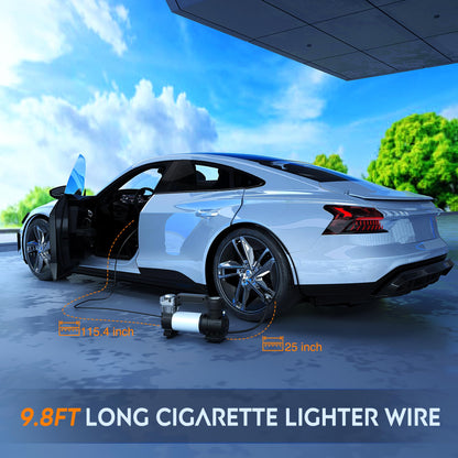 Nilight Portable Air Compressor Tire Inflator 12V Heavy Duty 120PSI Metal Pump Double Cylinder Digital Pressure Fast Inflate Auto Shutoff for Car SUV Motorcycle