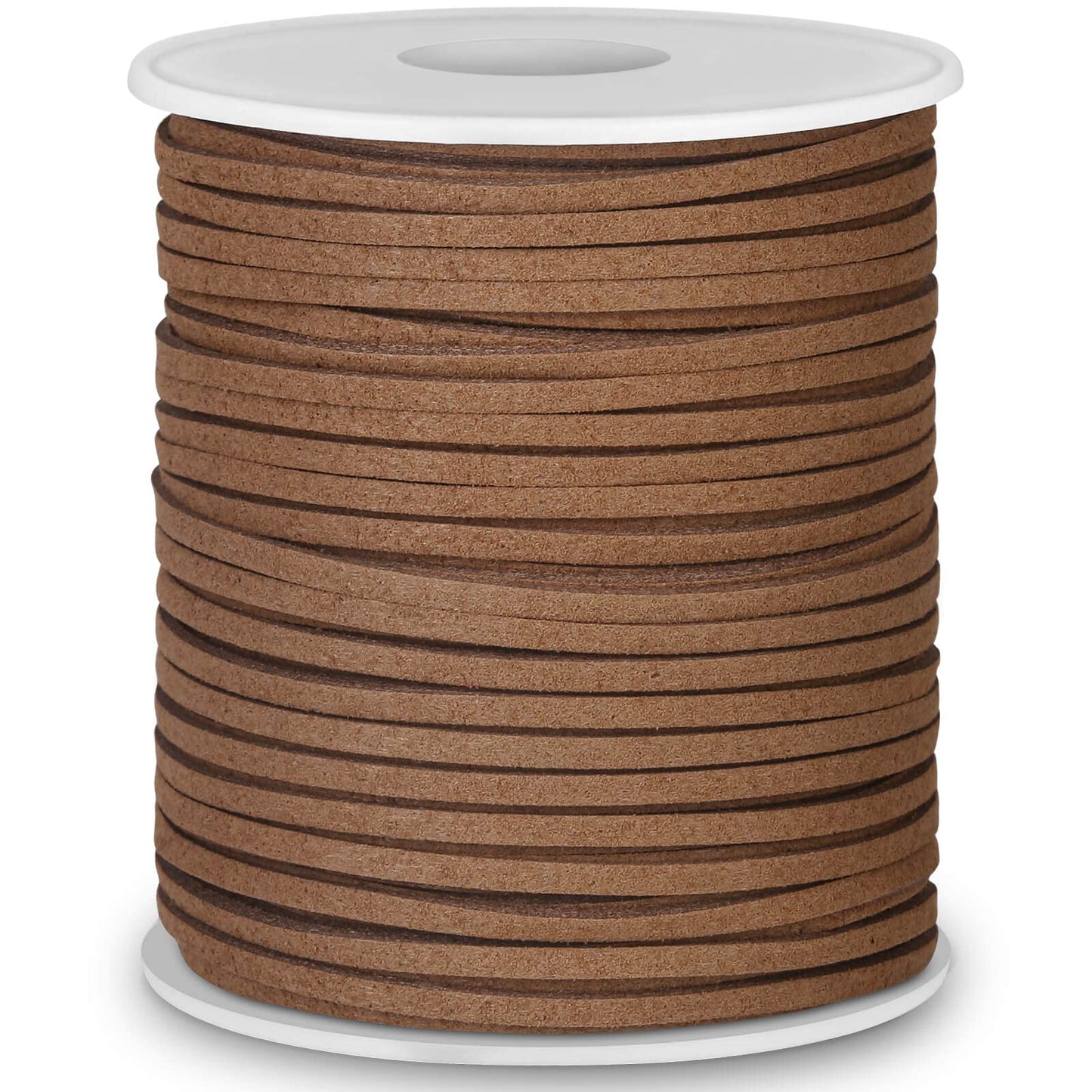 Leather String, Flat Suede Cord Faux Leather Cord Thin Leather Lace for Bracelets, Necklaces, Jewelry Making and Art Crafts (2.7 MM Brown)