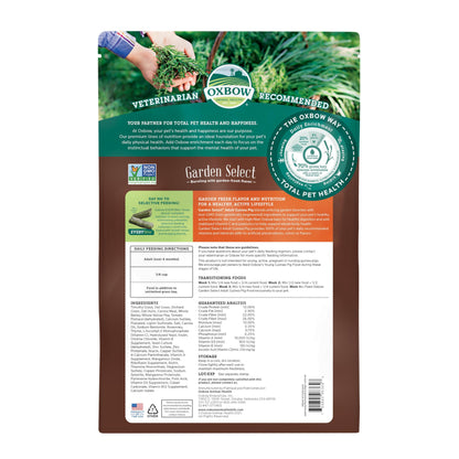 Oxbow Garden Select Guinea Pig Food, Adult, Made Timothy Hay for Guinea Pig, Pet Food Pellets with Vitamin C, Non-GMO, Small Animal Pet Products, Made in USA, High Fiber, 8 lb. Bag