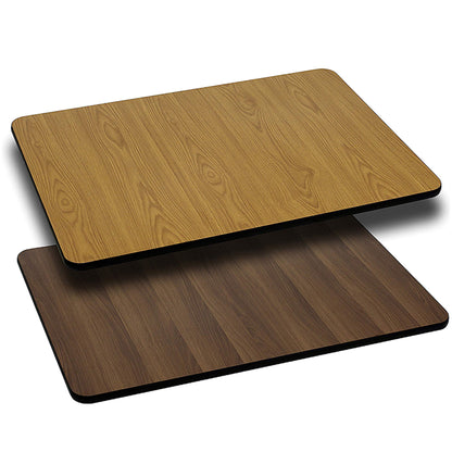 Flash Furniture Glenbrook 24'' x 42'' Rectangular Table Top with Natural or Walnut Reversible Laminate Top