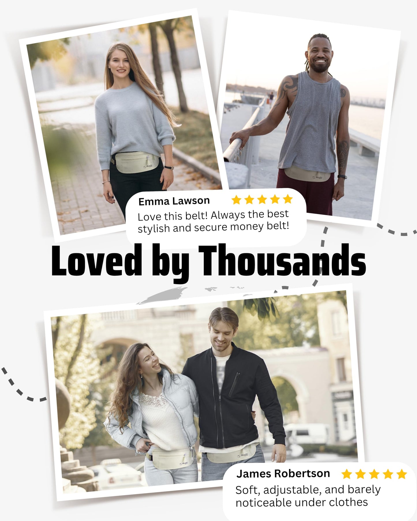 RFID Blocking Money Belt for Travel – Ultra Comfortable Hidden Travel Wallet, Lightweight & Water-Resistant with Adjustable Strap – Secure Cash & Passport Holder for International Trips & Theme Parks