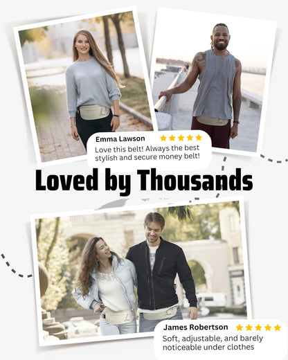 RFID Blocking Money Belt for Travel – Ultra Comfortable Hidden Travel Wallet, Lightweight & Water-Resistant with Adjustable Strap – Secure Cash & Passport Holder for International Trips & Theme Parks