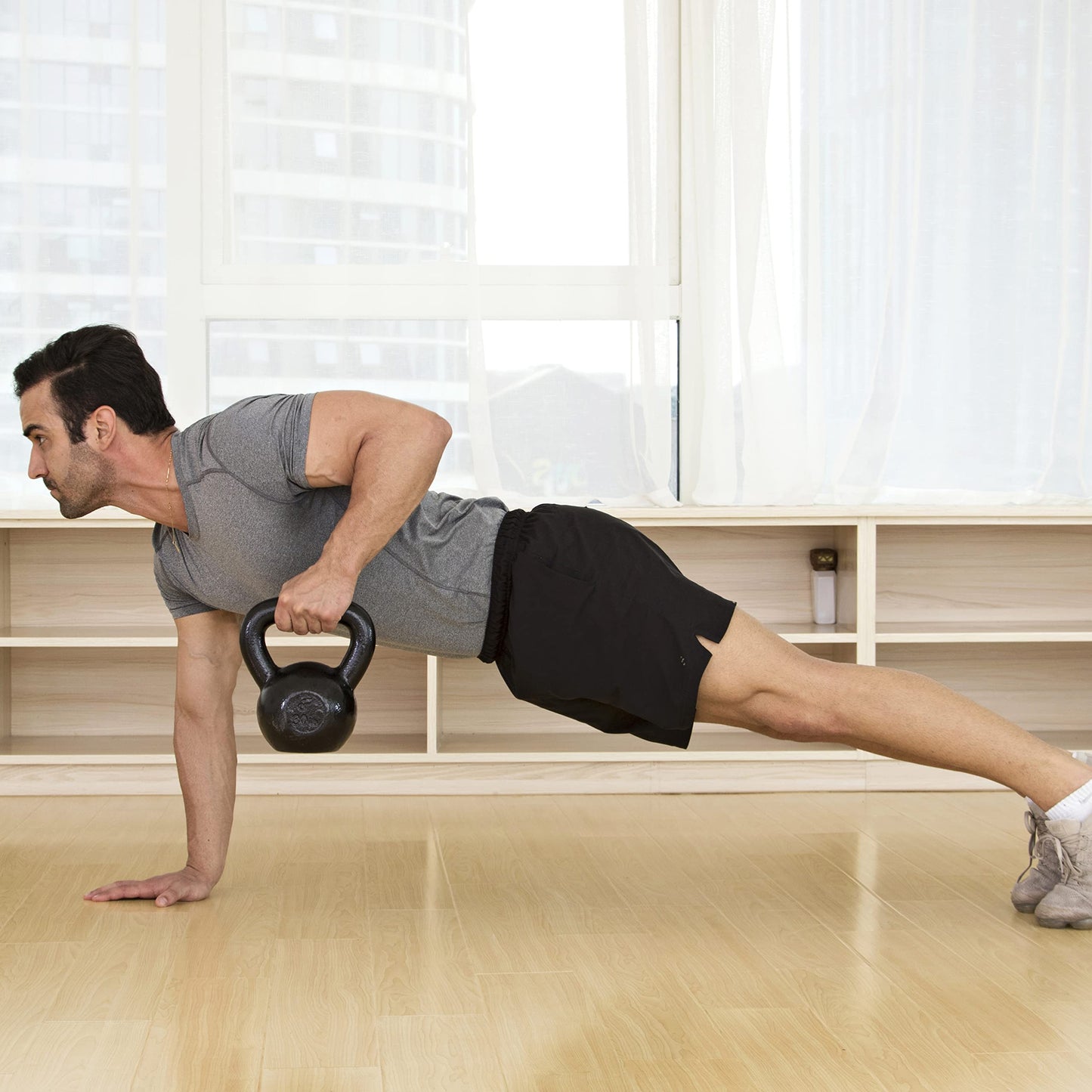 JFIT Kettlebell Weights Cast Iron, 15 LB