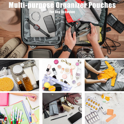 HIONXMGA TSA Approved Toiletry Bag, Set of 3 Clear Travel Toiletry Bag Quart Size Zipper Travel Pouch, Waterproof Makeup Cosmetic Bag for Women Men Kids Toiletries Carry on, Cacti A