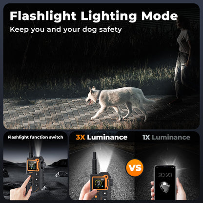 AI Dog Shock Collar 2 Dogs (10-120Lbs) - 3300FT Dog Training Collar with Remote, IPX7 Waterproof Collar with Beep, Vibration, Safe Shock for Large Medium Small Dogs, Keypad Lock and Flashing Light