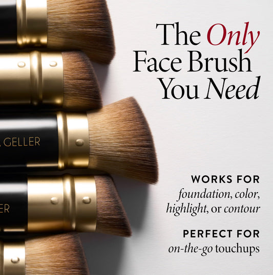 LAURA GELLER NEW YORK Retractable Black Kabuki Brush for Liquid, Cream and Powder Face Makeup With Aluminum Handle