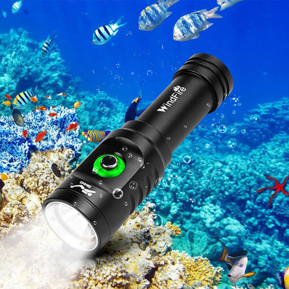 WINDFIRE Dive Light Scuba Diving Flashlight, Super Bright Rechargeable Waterproof Torch with Power Indicator, 3 Modes Underwater Lights, Scuba & Snorkeling Safety Dive Lights for Night Diving