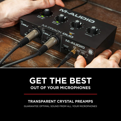 M-Audio M-Track Duo – USB Audio Interface for Recording, Streaming and Podcasting with Dual XLR, Line & DI Inputs, plus a Software Suite Included
