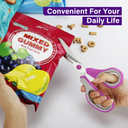 QMVESS 8.5" Scissors All Purpose 3 Pack, Ultra Sharp 2.5mm Thick Blade Scissors for Office, Professional Ergonomic Comfort Grip for Office School Home Fabric Sewing DIY Craft Cutting General Use