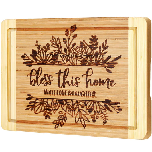 House Warming Gifts New Home, Engraved Cutting Board Housewarming Gifts, New Home Gift Ideas for New Homeowner, New House Gifts for Women Men Couple Neighbor Friend Family - Bless This Home