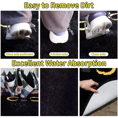 NIGOWAYS Bathroom Rug - Bathroom Mat,Black Cat Rug,Soft Cat Bath Mat,Non Slip Bath Mats for Bathroom Kitchen Bedroom,Home Decorations Gifts(20 * 22inch)