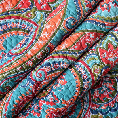 NEWLAKE Quilted Throw Blanket for Bed Couch Sofa, European Gorgeous Floral, 60X78 Inch