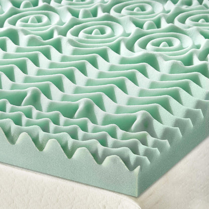 Mellow 1.5 Inch 5-Zone Memory Foam Mattress Topper, Calming Aloe Infusion, Dorm Essentials, Full