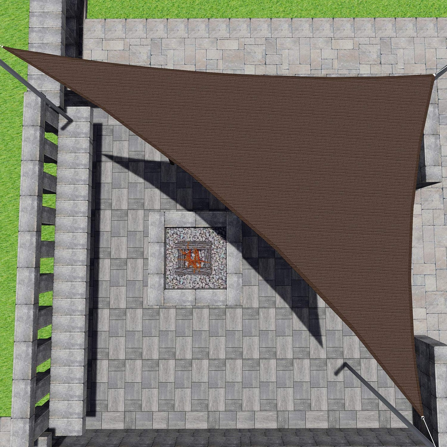 Patio Paradise 12' x 12' x 17' Brown Sun Shade Sail Triangle Right Canopy Shade Cloth for Garden, Heavy Duty Pergolas Cover UV Blocking Fabric for Outdoor Backyard Deck Pool
