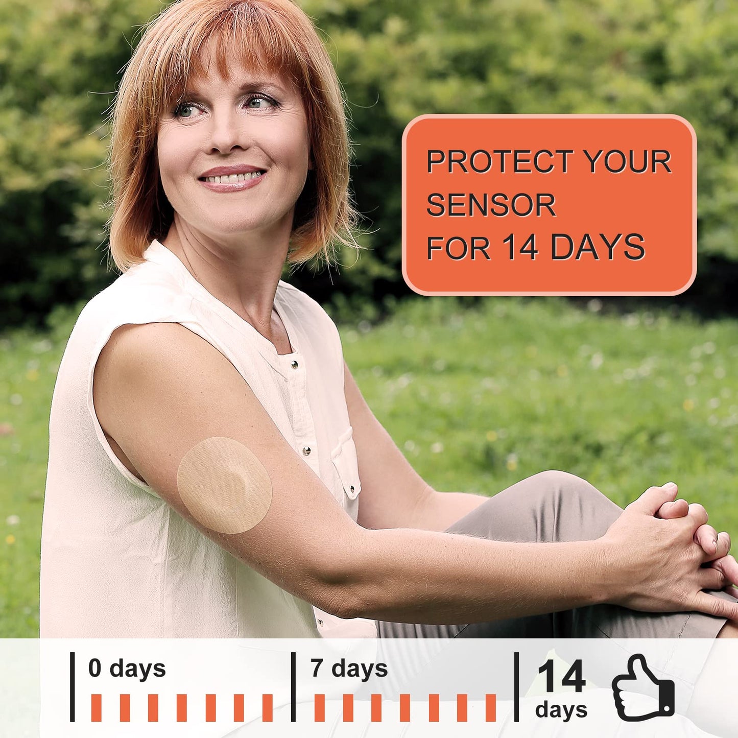 HONYOU Libre 2 Sensor Covers & Lingo CGM Waterproof & Sweat-Proof Adhesive for 14 Days, Pre-Cut Flexible Tape Without Hole, Freestyle & Medtronic Guardian Glucose Monitor Patches, 30 Pack, Tan