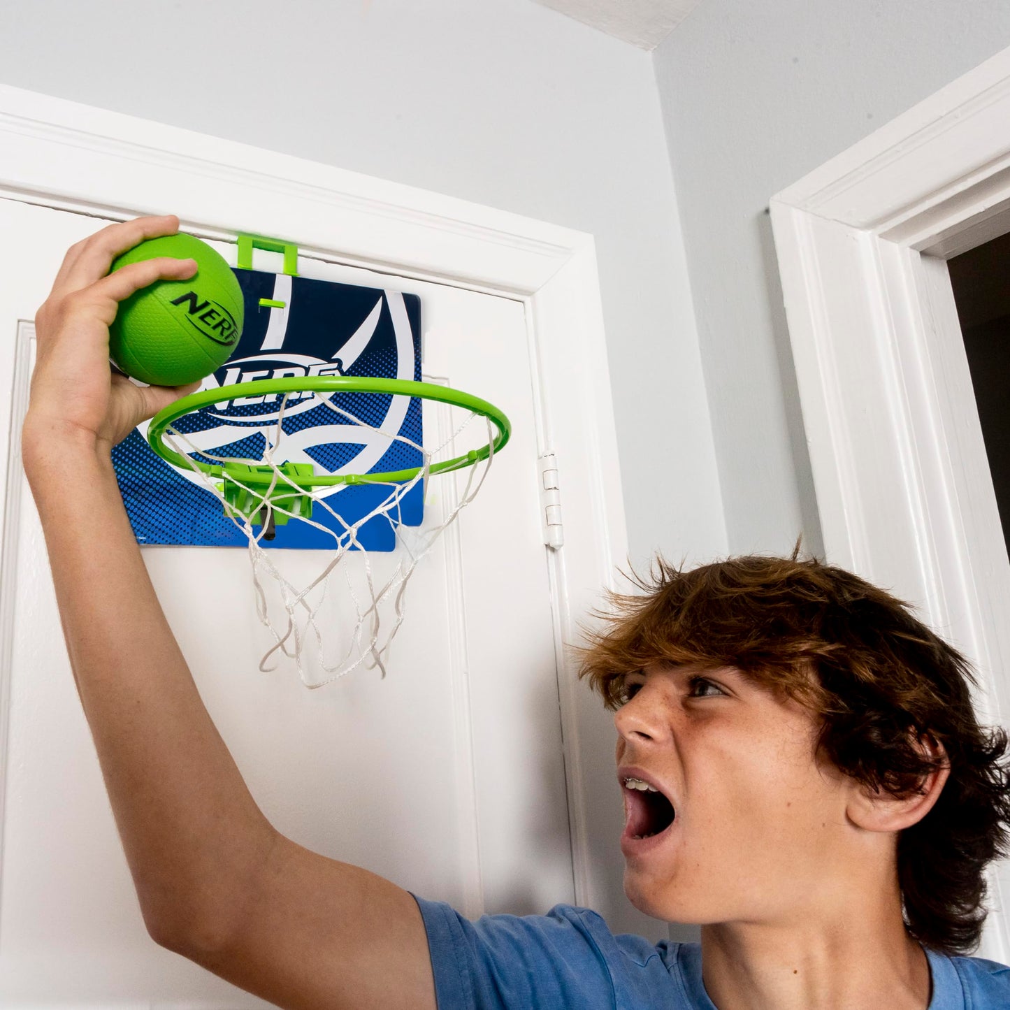 Nerf Nerfoop - The Classic Mini Foam Basketball and Hoop - Hooks On Doors - Indoor and Outdoor Play - A Favorite Since 1972