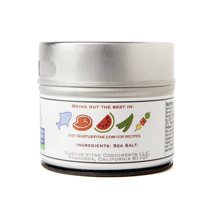 Natural Smoked Sea Salt | Non GMO Verified | Magnetic Tin | Finishing Salt | 3.0oz | Crafted In Small Batches By Gustus Vitae | #24