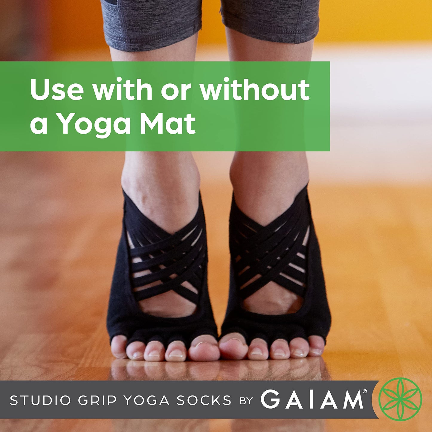 Gaiam Women's Standard, Black/Grey (Studio), Small-Medium