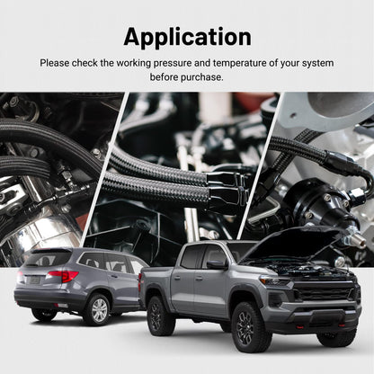 EVIL ENERGY 8AN Nylon Braided Fuel Line Kit, AN8 Fuel Hose Kit CPE 20FT Black&Red