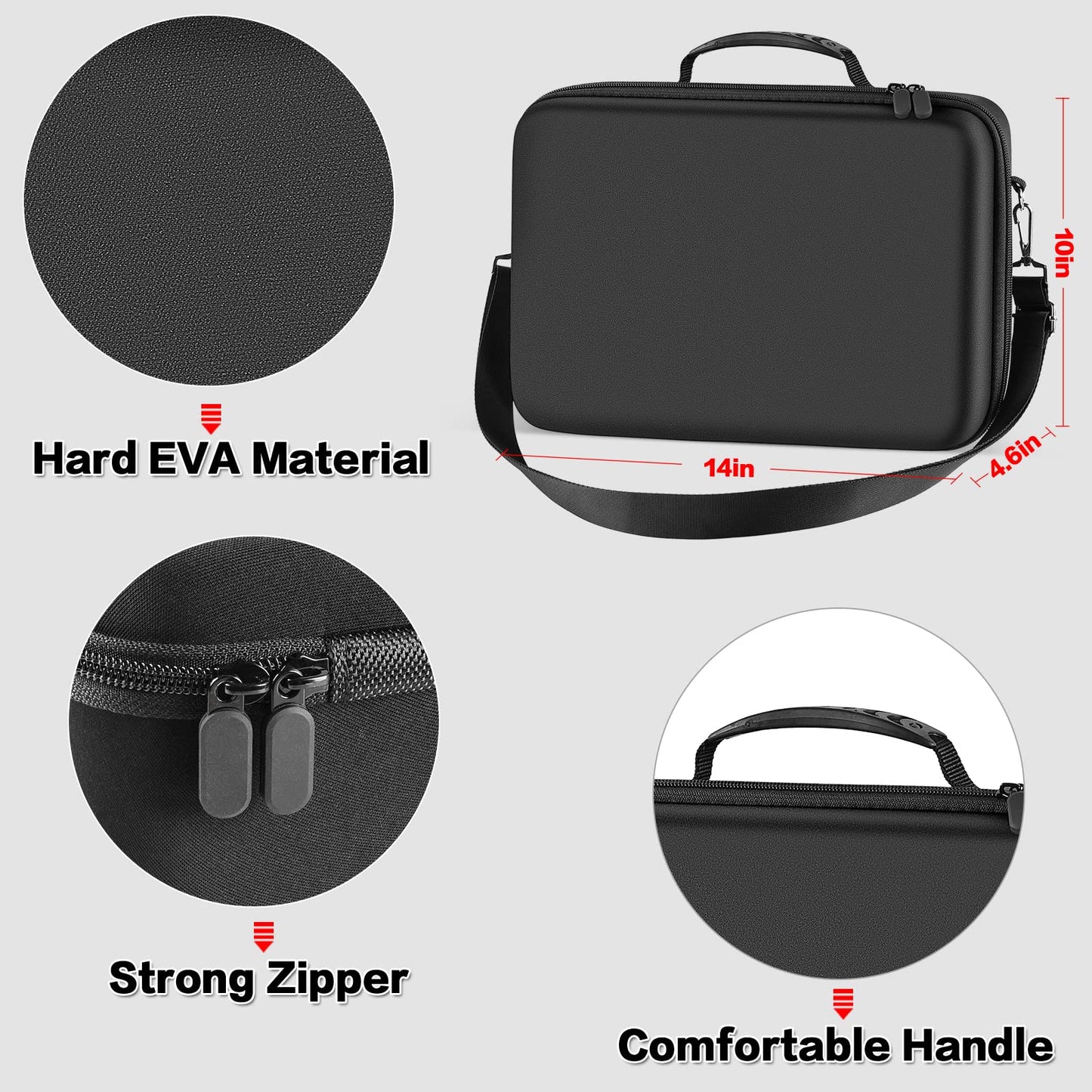 Hard Carrying Case for Meta Quest 3/ Quest 3S/ for Oculus Quest 2 All-in-One VR Gaming Headset and Touch Controllers, Travel Storage Bag with Silicone Face Cover & Lens Protector & Accessories - Black
