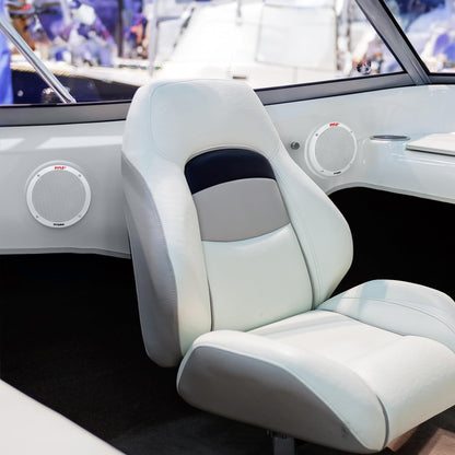 Pyle 6.5 Inch Dual Marine Speakers - 2 Way Waterproof and Weather Resistant Outdoor Stereo Sound System with 400 Watt Power, Polypropylene Cone and Butyl Rubber Surround - 1 Pair - PLMR605W(White)