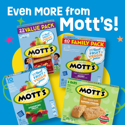 Mott's Fruit Flavored Snacks, Assorted Fruit, Gluten Free Snack, Family Pack, 40 Ct, 32 oz