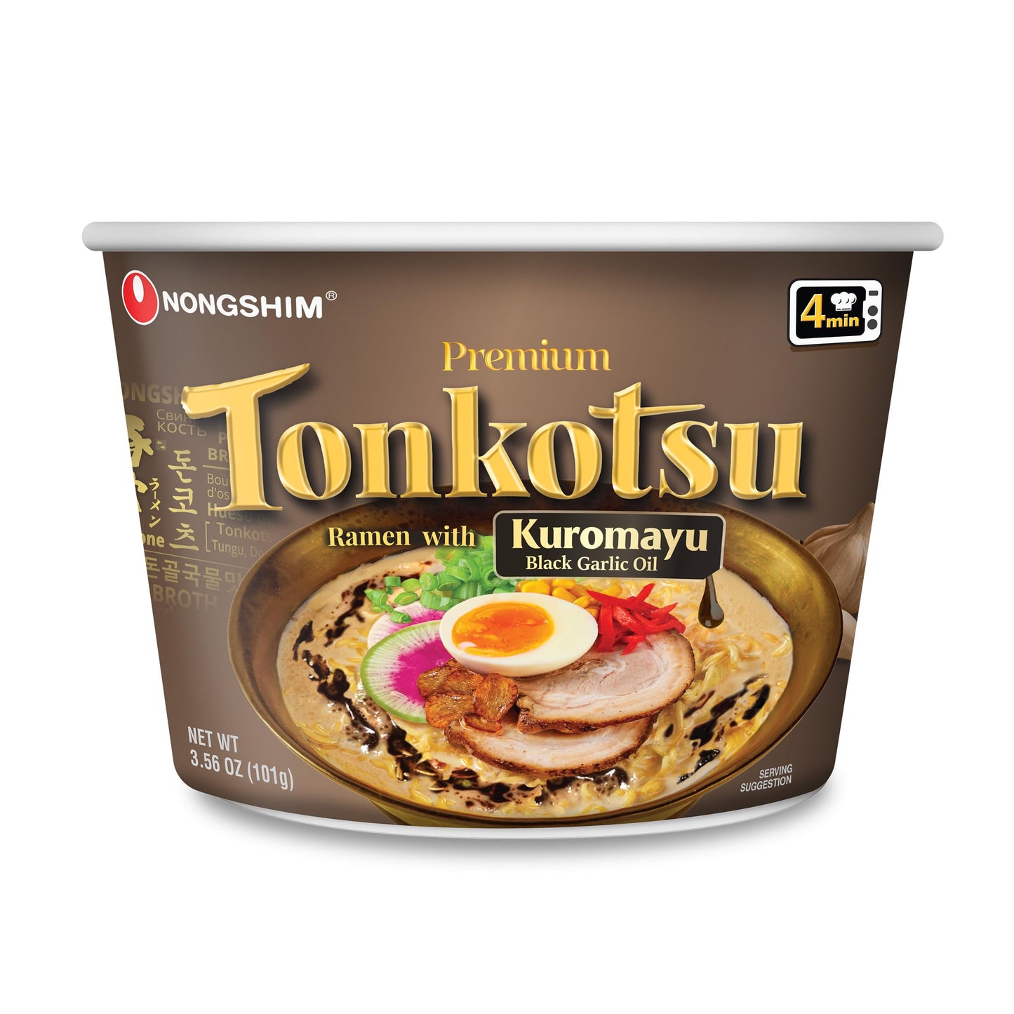 Nongshim Tonkotsu Ramen with Kuromayu Noodle Big Bowl, 3.56 Ounce (Pack Of 6)