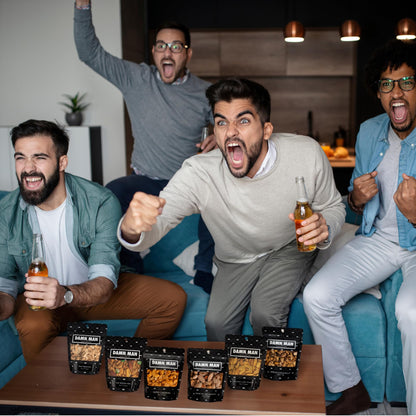 Gourmet Nut Gift Box for Men - 6 Unique Handcrafted Snacks, Ideal Gift for Dad, Birthday, or a Bold Snack Adventure