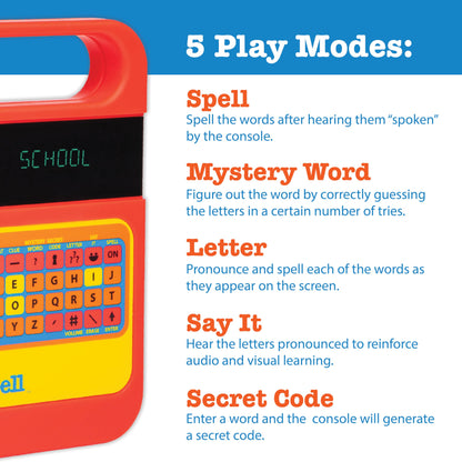 Playmonster Speak & Spell Electronic Game - Educational Learning Toy, Spelling Games, 80s Retro Handheld Arcade, Autism Toys, Activity for Boys, Girls, Toddler, Ages 7+
