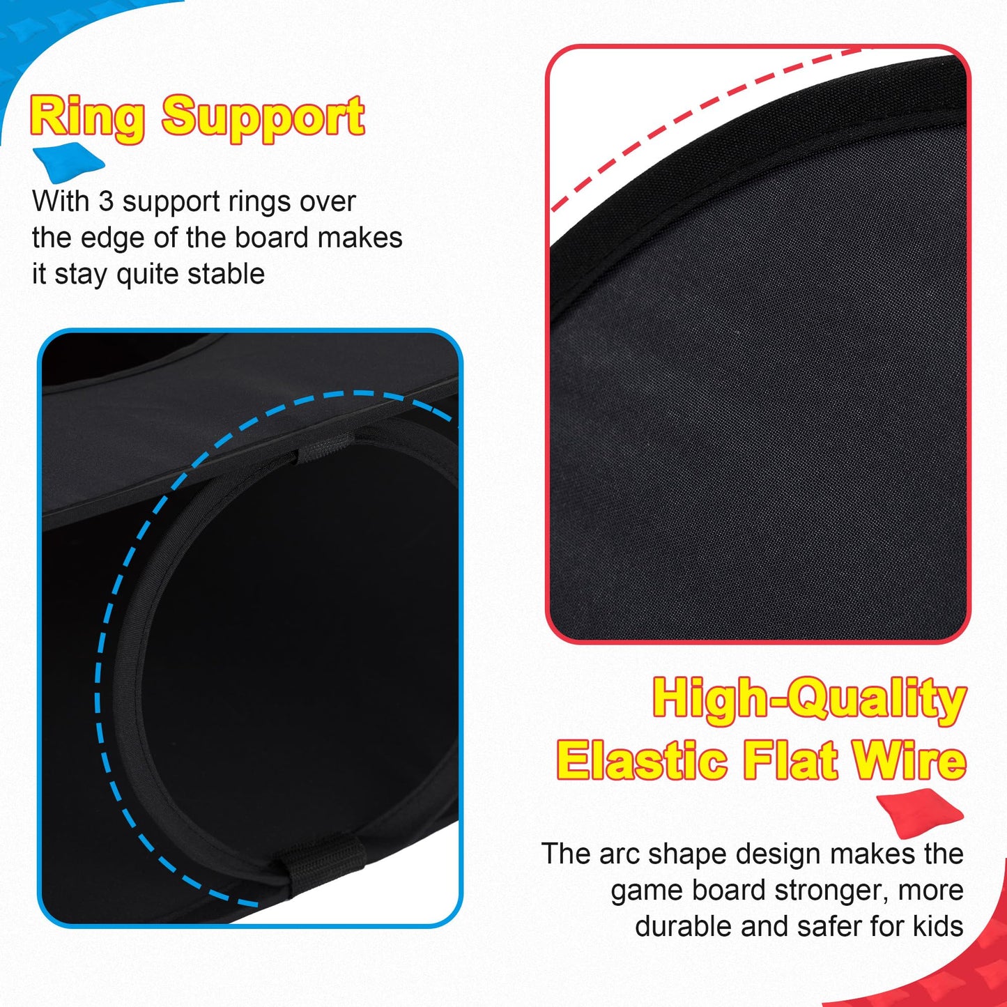 Himal Collapsible Portable Corn Hole Boards with 8 Cornhole Bean Bags (3 x 2-feet)