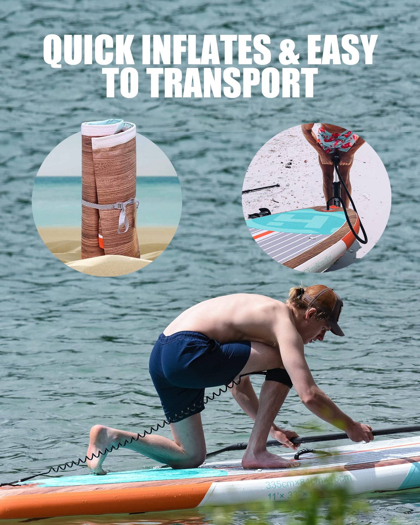 Highpi 11ft Inflatable Stand Up Paddle Board for Youth and Adults – Wide Sup with Premium Accessories, Blow Up Paddleboard for Surfing, Fishing, Yoga & More