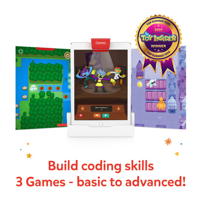 Osmo - Coding Starter Kit for iPhone & iPad-3 Educational Learning Games-Ages 5-10+ Learn to Code, Basics Puzzles-STEM Toy-Logic, Fundamentals(Osmo iPad/iPhone Base Included)