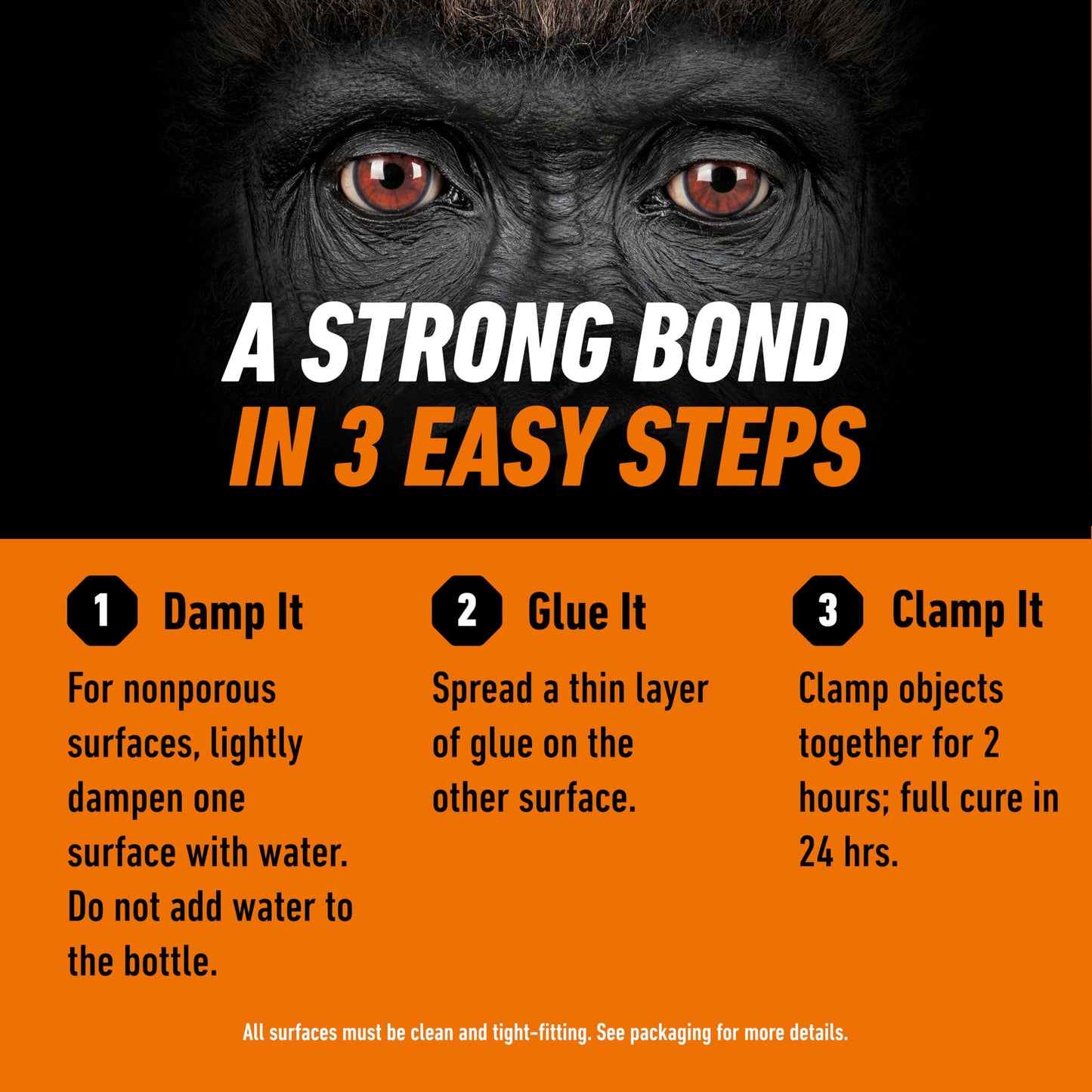 Gorilla Original Gorilla Glue, Brown, Waterproof Polyurethane Glue, 8 Ounce (Pack of 1) - Expands Into Materials, All Purpose